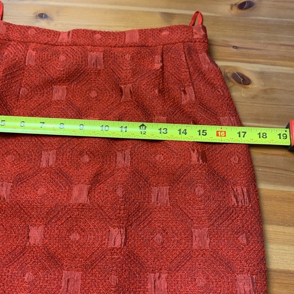 Louis Feraud Vintage Wool Blend, Lined, Rusty Red Blazer and Skirt Set - Picture 16 of 17